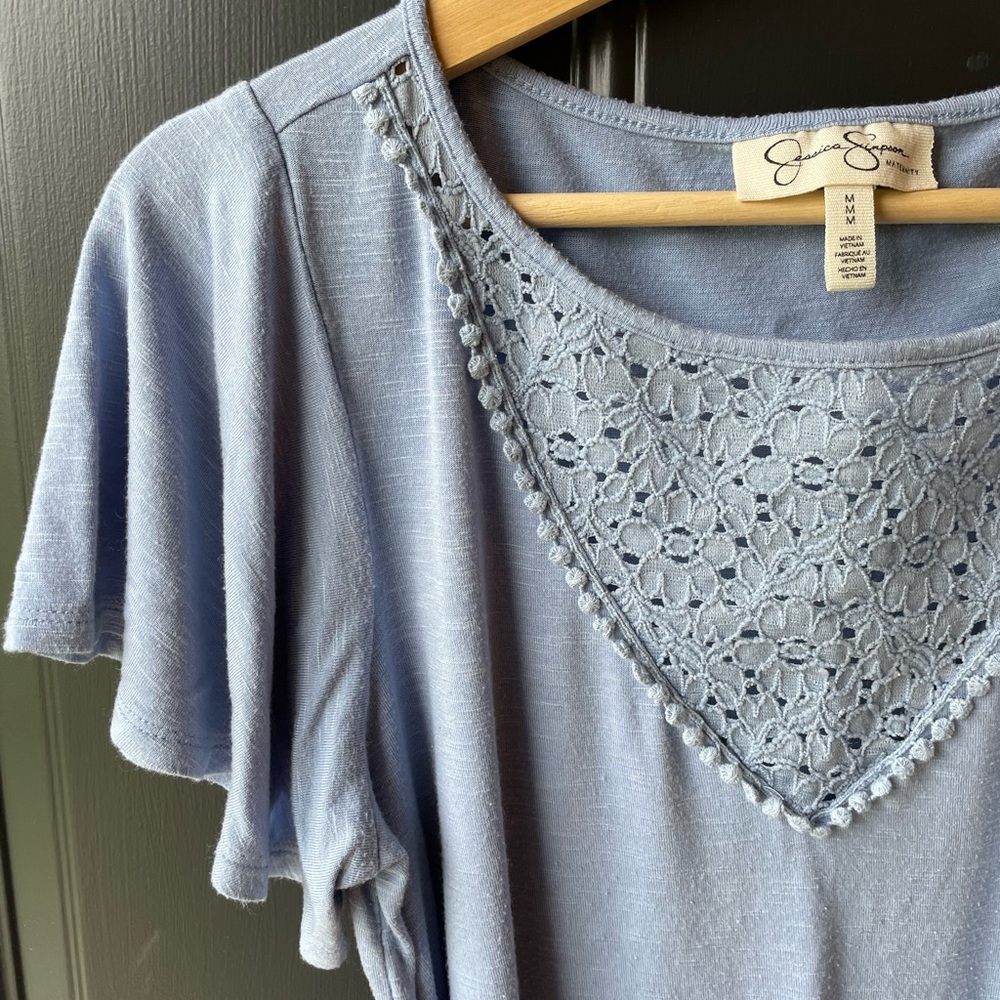 Soft Blue maternity blouse